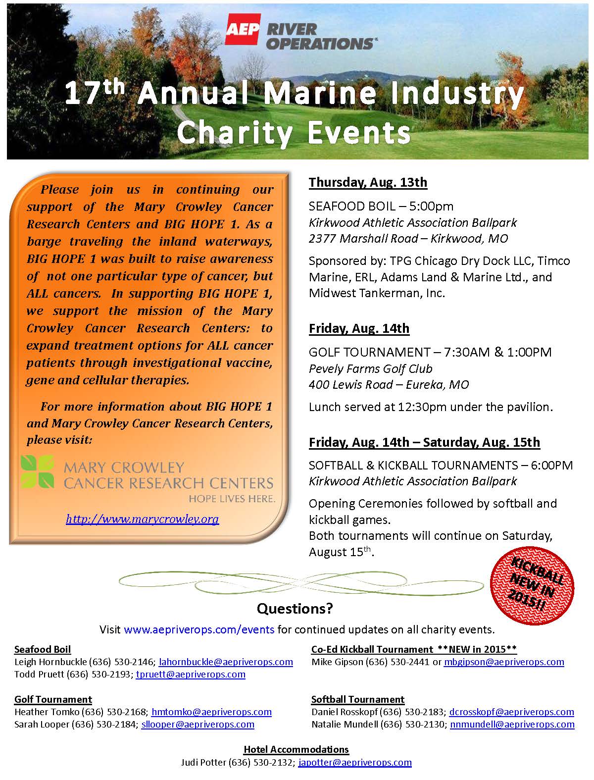 17th Annual AEP River Marine Industry Charity Golf and Softball Tournament