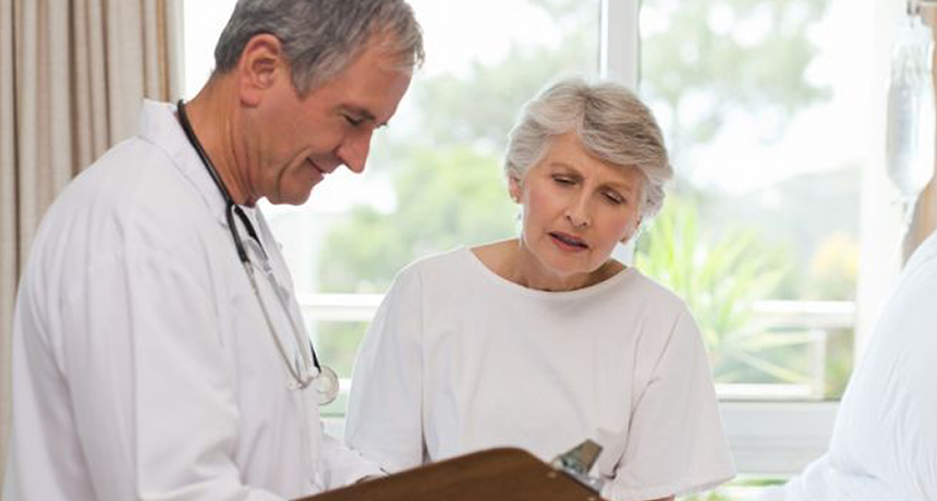 Doctor with patient